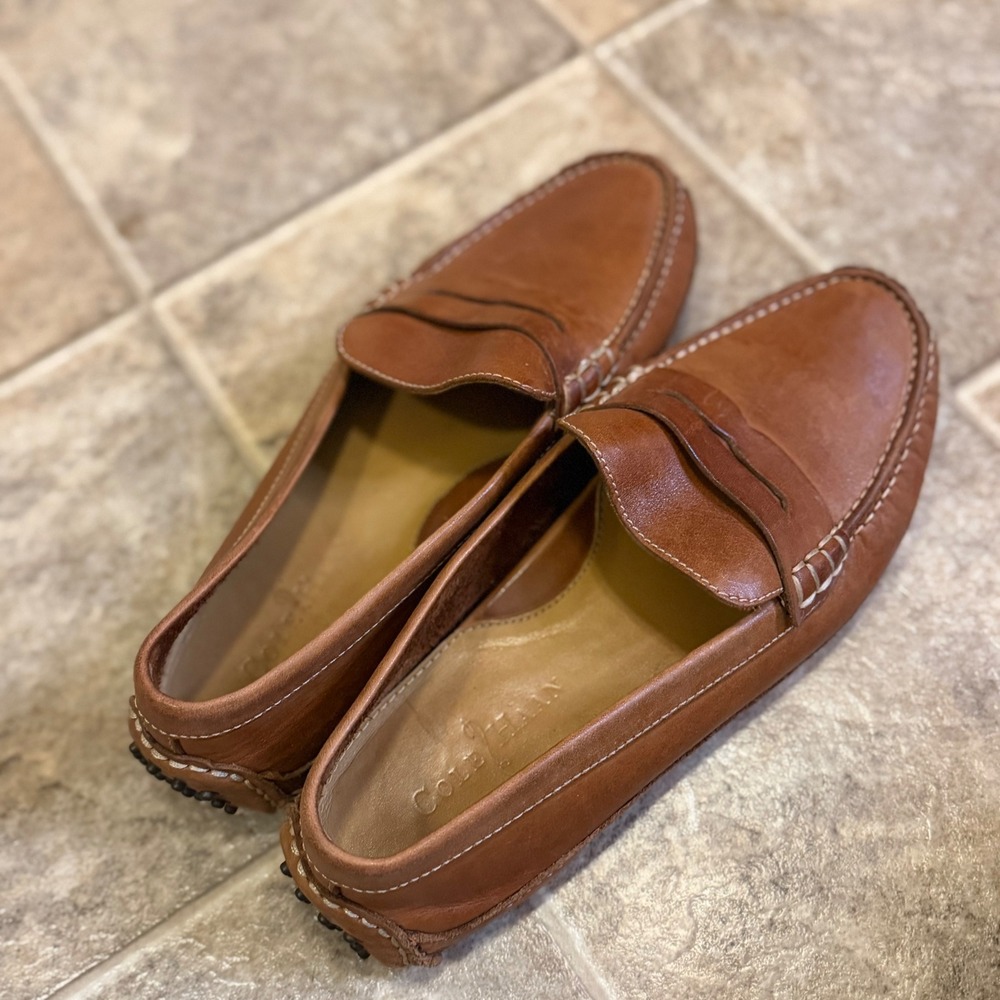 Cole Haan Grant Canoe Penny Loafer Mens 9.5M British Tan Leather C12134